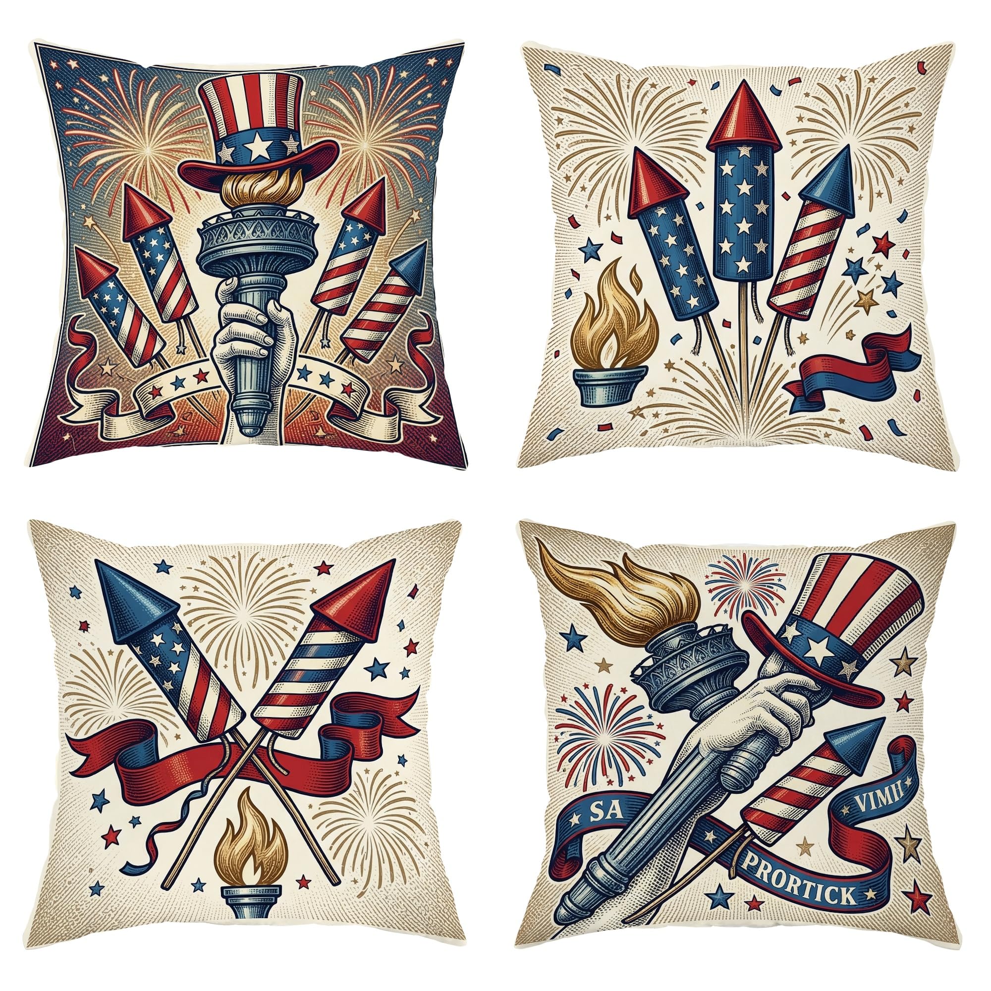 Housse de coussin feu d'artifice rouge pour rénover vos vieux coussins de canapé