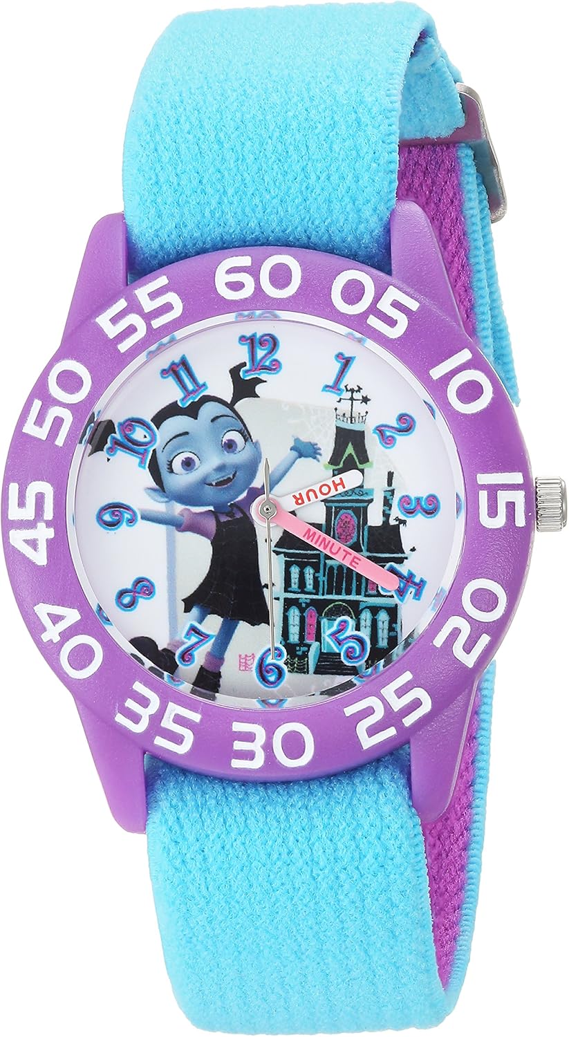 Disney Jr. Kids' Plastic Time Teacher Analog Quartz Nylon Strap Watch