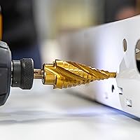 Vista 6 de NEIKO 10180A Broca Escalonada de Acero en Espiral de Cambio Rápido para Metal con Diseño Ranurado en Espiral de 4 Flautas, Multiherramienta de Acero
