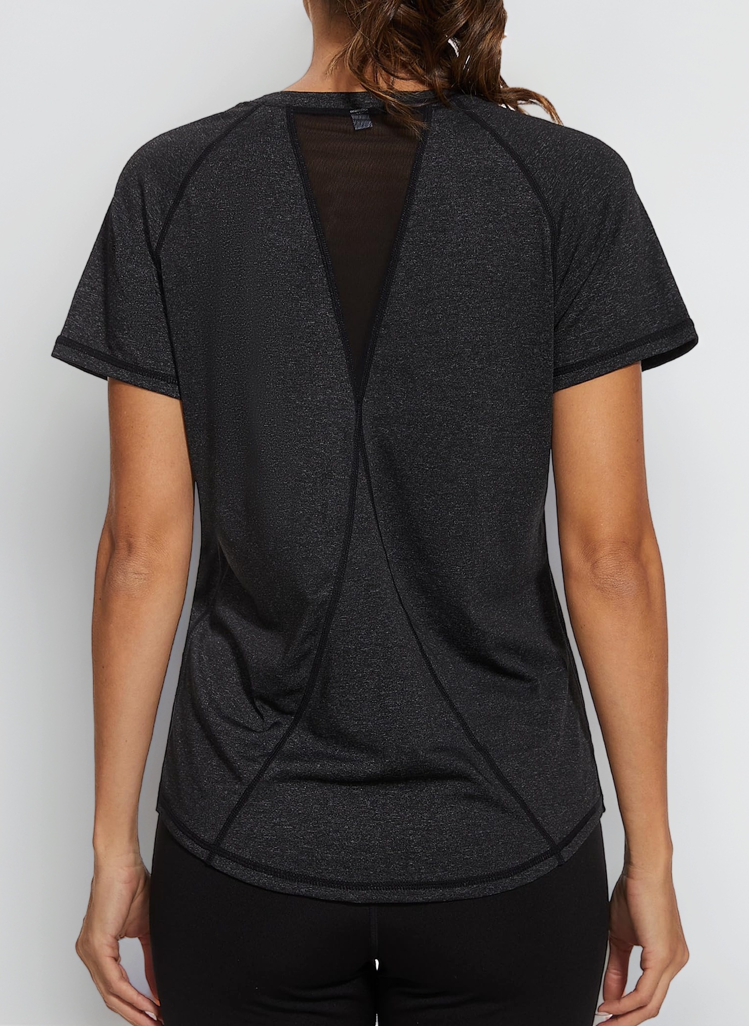 Women's Sports T-Shirt Gym Tops Back Mesh Loose Fit Yoga Running Top Lightweight Moisture Wicking Crew Neck Short Sleeve for Ladies