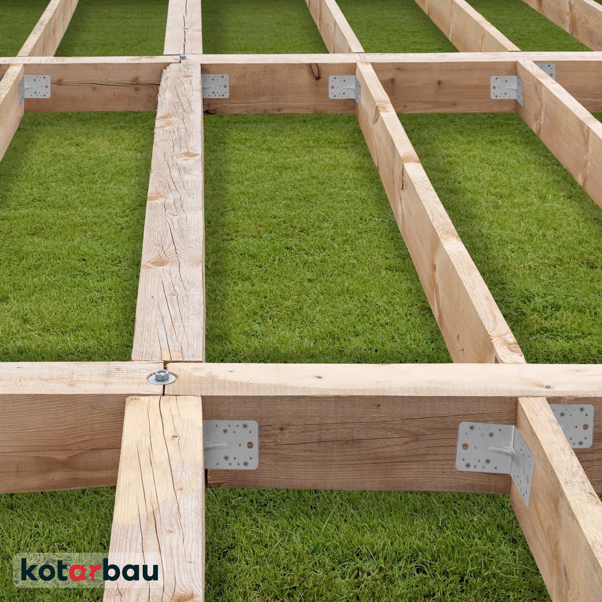 KOTARBAU® 25 Pezzi Staffa Angolare - Acciaio Zincato - 130 x 130 x 100 mm - Argento - Staffe Angolari per Legno - Squadretta Angolare 90 Gradi - Resistente alla Corrosione