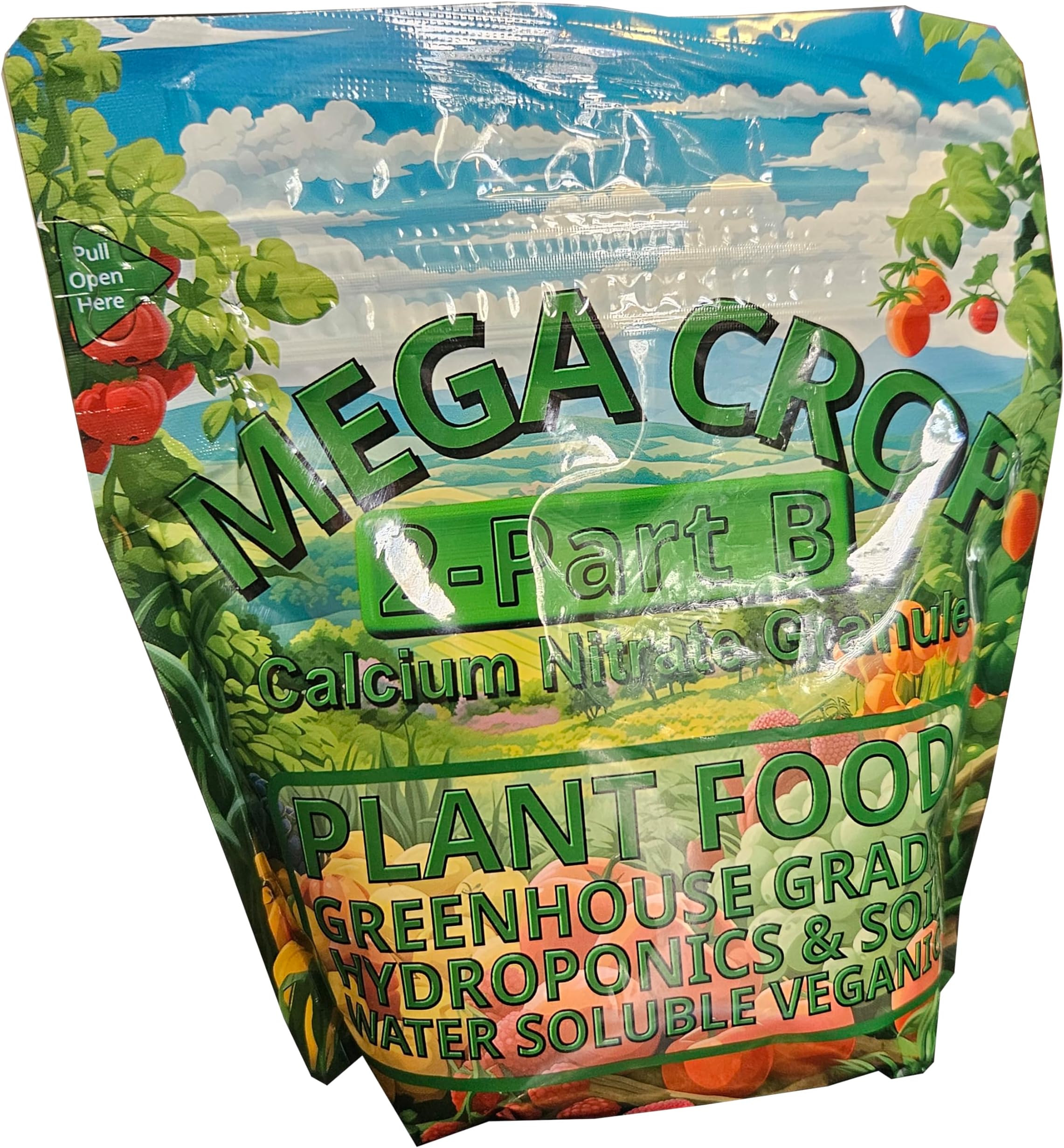 Calcium Nitrate 15.5-0-0 Mega Crop 2 Part B Hydroponic Soil Fertilizer for Plants Granule