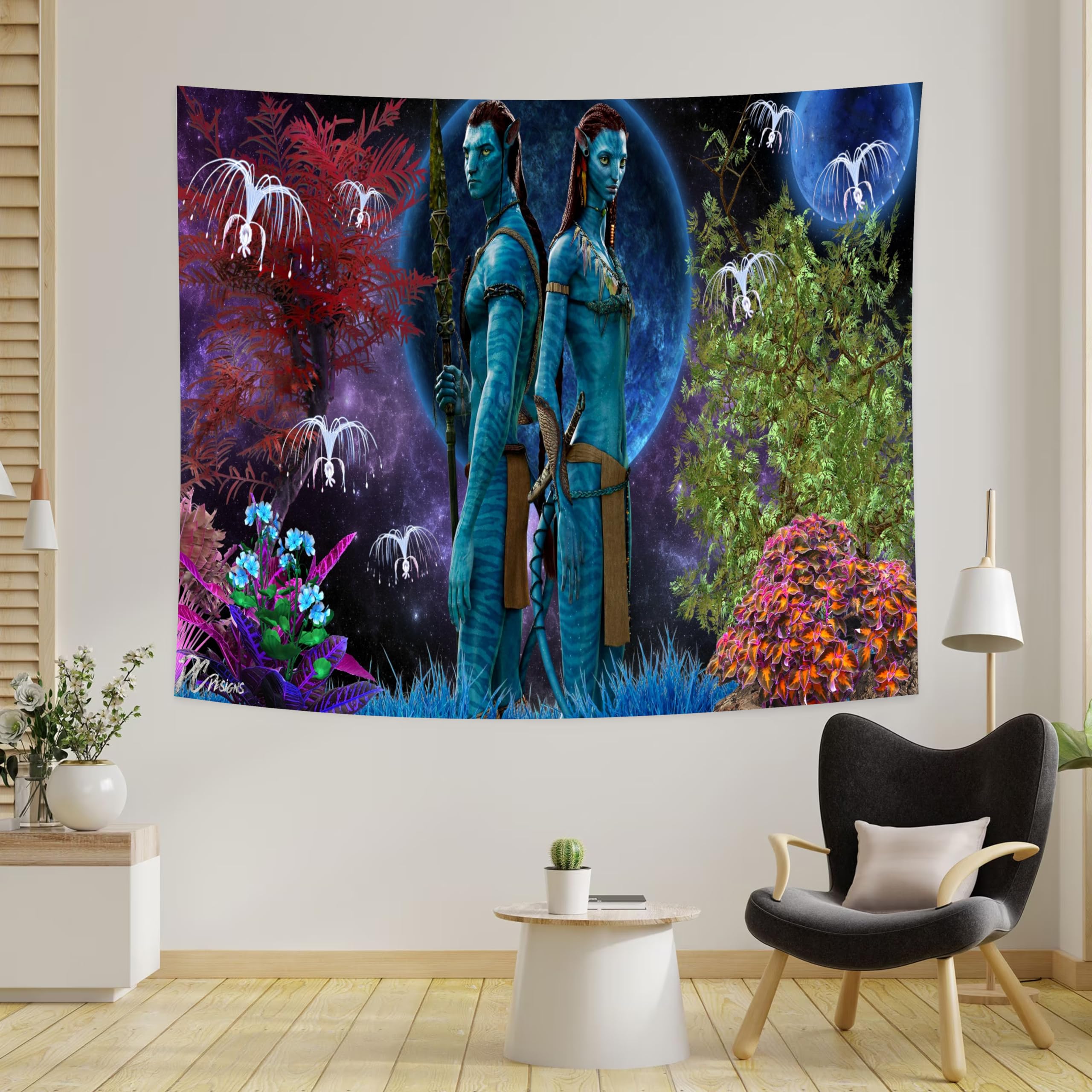 Avatar Poster, Avatar Tapestry, Avatar Jake Neytiri, Avatar Poster Movie, Pandora At Night, Avatar Film Poster, Avatar Cinema Poster, Avatar 2 Movie Poster, Poster of Avatar, Avatar Disney (60"x50")