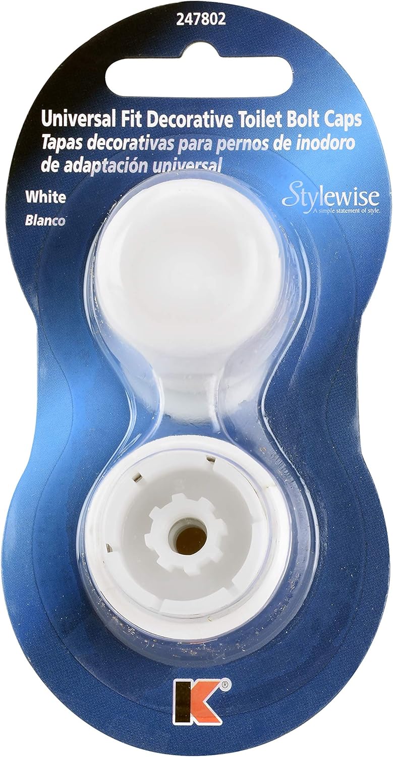 Plumb Pak PP835-30WHL Universal Round Toilet Push-On Bolt Caps, 1-7/8" x 4-3/8", White (Pack of 3)