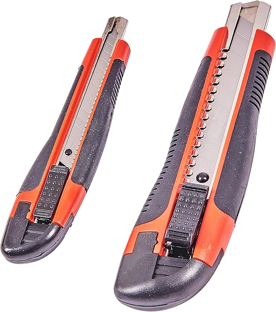 Amtech S0150 2pc Snap-Off Blade Disposable Retractable Knife Set, Craft Knives