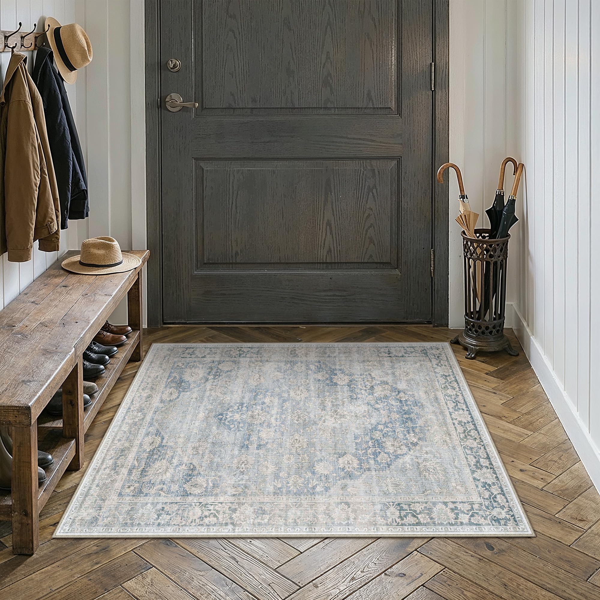 2x3 Blue Farmhouse Area Rug