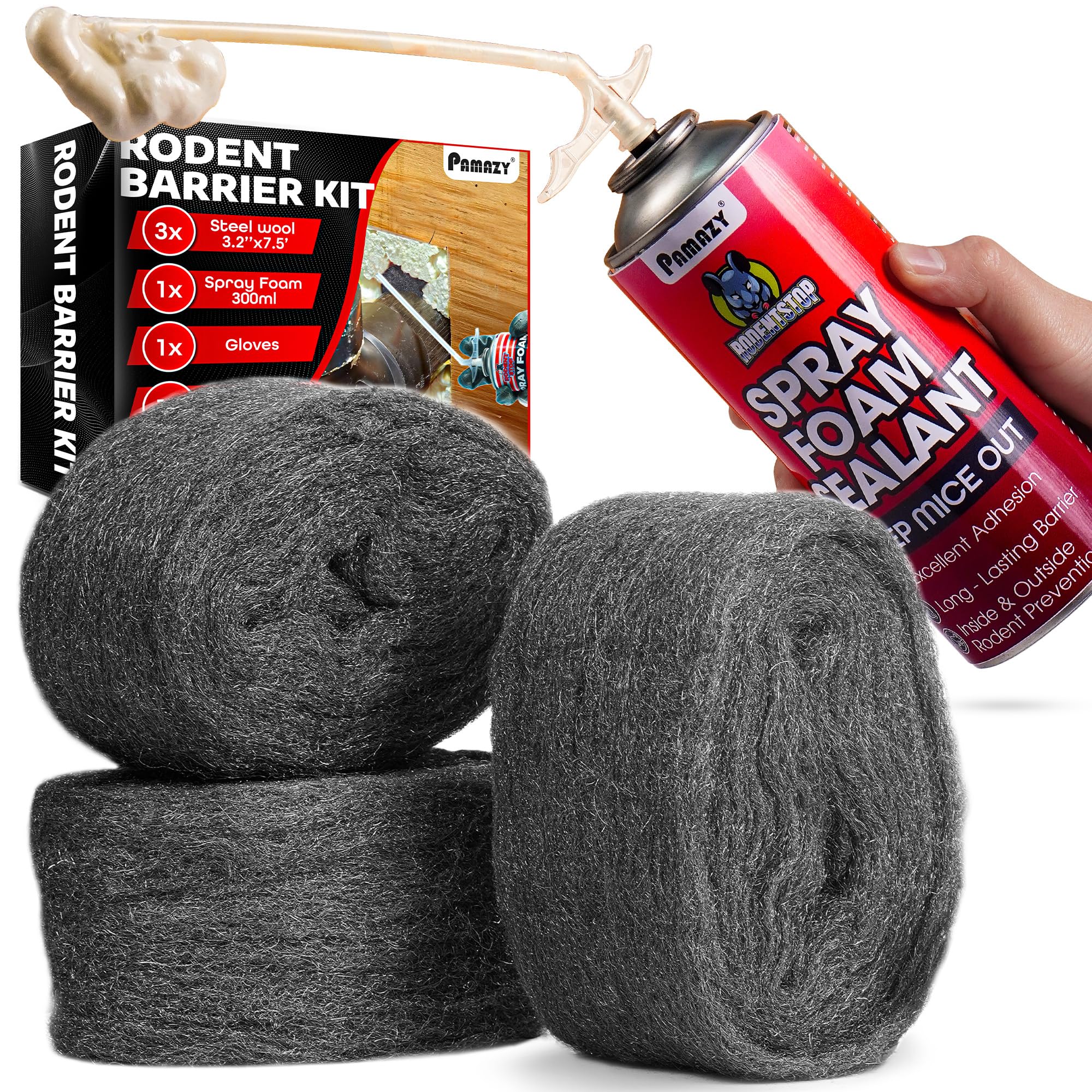 Mice Proofing Kit For Garage Upgraded] Rodent Barrier Kit, Steel Wool ...