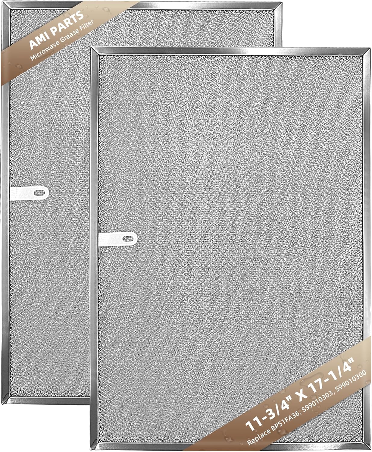 BPS1FA36 Aluminum Range Hood Filter 11-3/4" X 17-1/4" X 3/8" Compatible With B-roan Range Hood Filter 36" WS1 & QS1 & WS2 Series and Sears 5260-36" Series by AMI PARTS (2 Packs) 2 Count (Pack of 1) Dark Silver