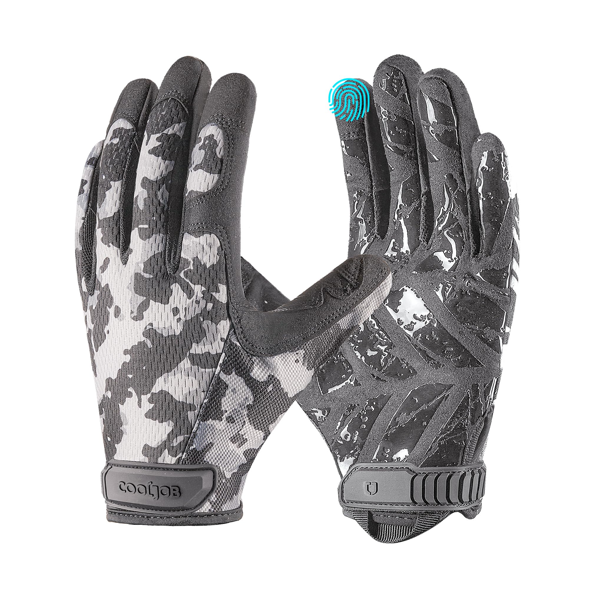 COOLJOB Mechanic Safety Work Gloves, Enhanced Anti-Slip Grip Tactical Gloves, Touchscreen, Breathable, Ultra-Soft, S-XL