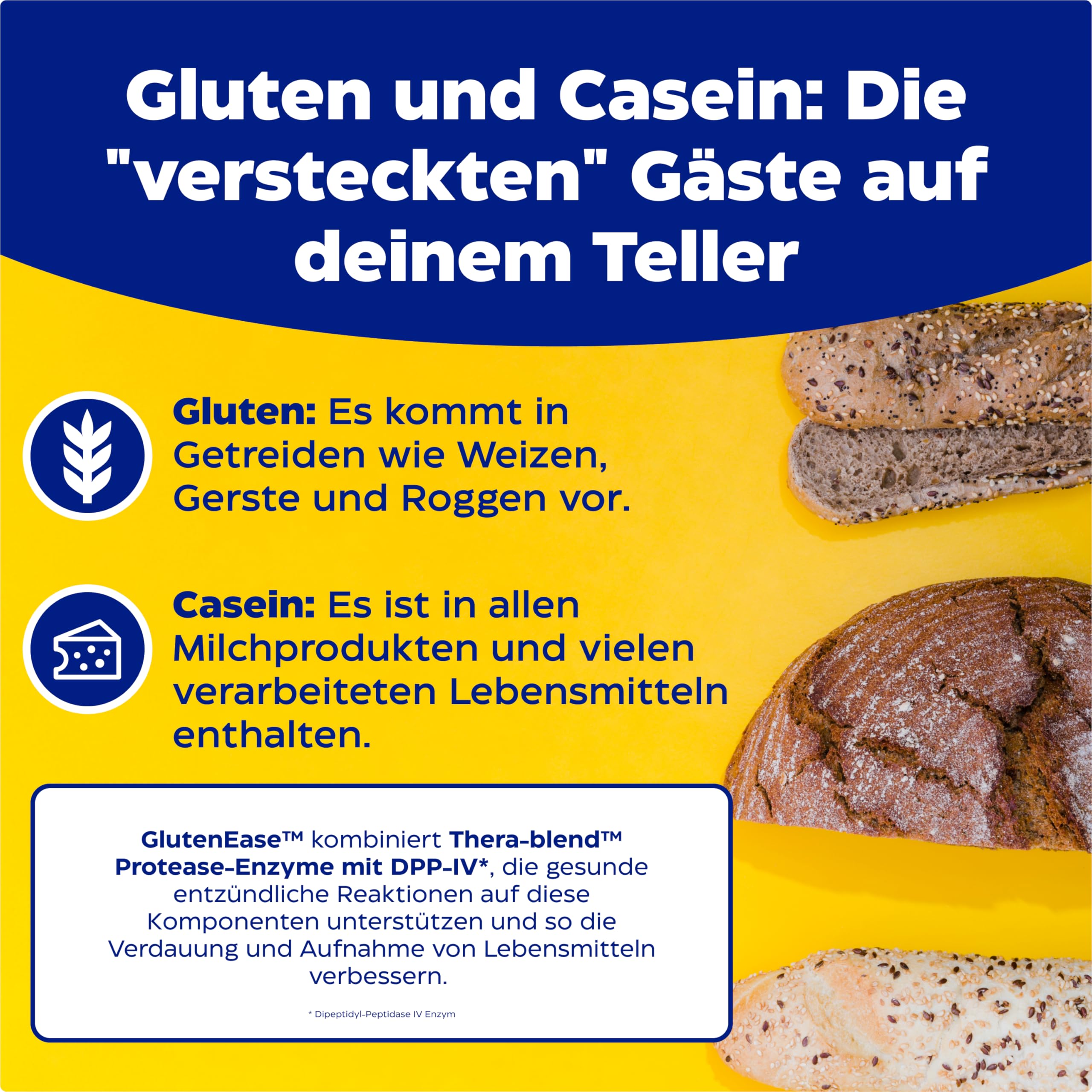 Enzymedica - Glutenease, angezeigt gegen Gluten und Casein, die Gase und Blähungen reduziert, verbessert die Nährstoffaufnahme und Energie, vegetarisch, 60 Kapseln