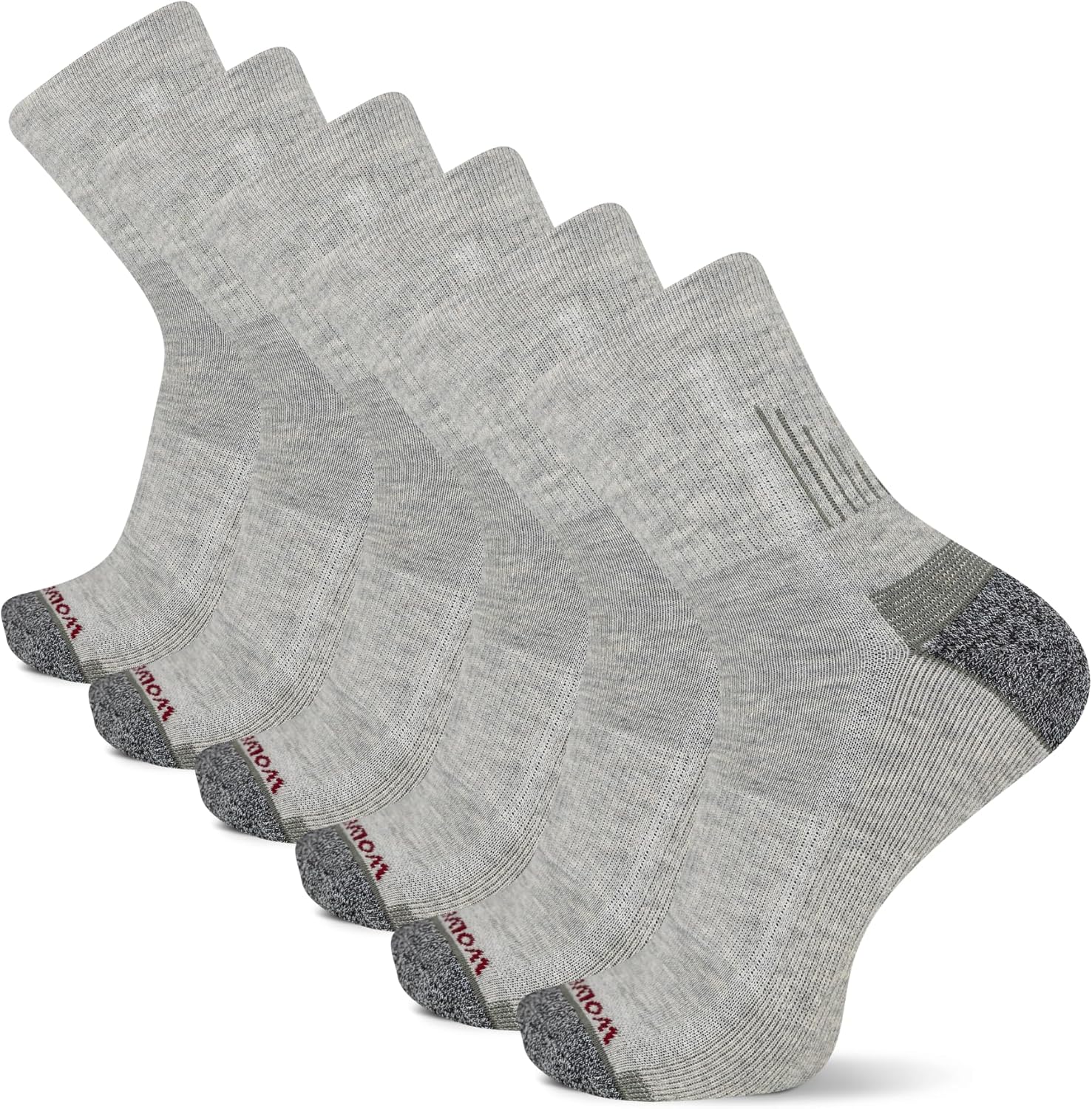 Wolverine Men's Performance Work Ankle Socks - 6 Pairs - Cushioned Breathable Mesh & Moisture Wicking