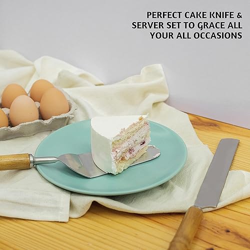Miniatura 4 de Folkulture Juego de cuchillos y servidores para tartas de boda, cortador de pasteles o juego de corte de pasteles para boda, cuchillo de pastel,