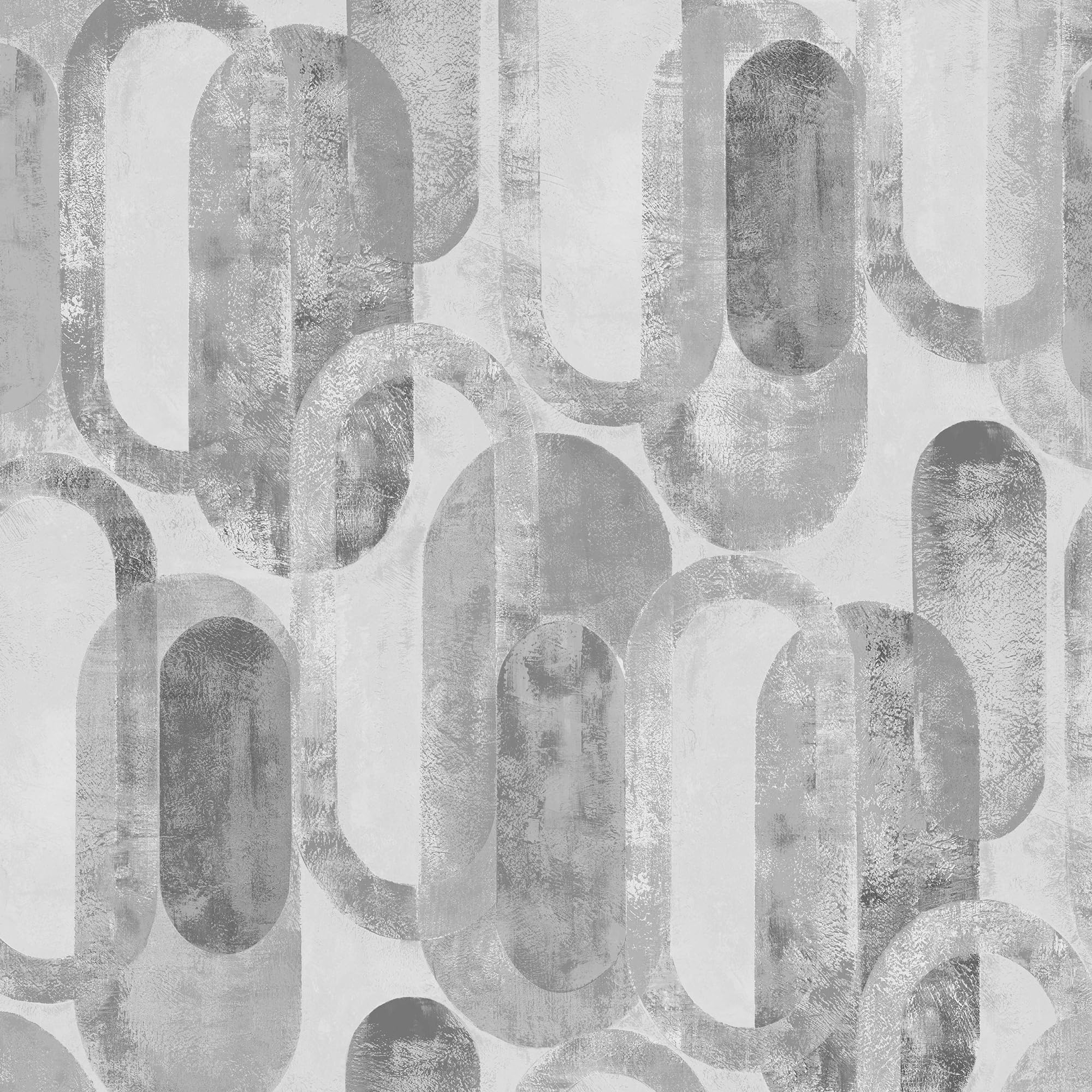 Sublime Oval Shapes Grey Wallpaper