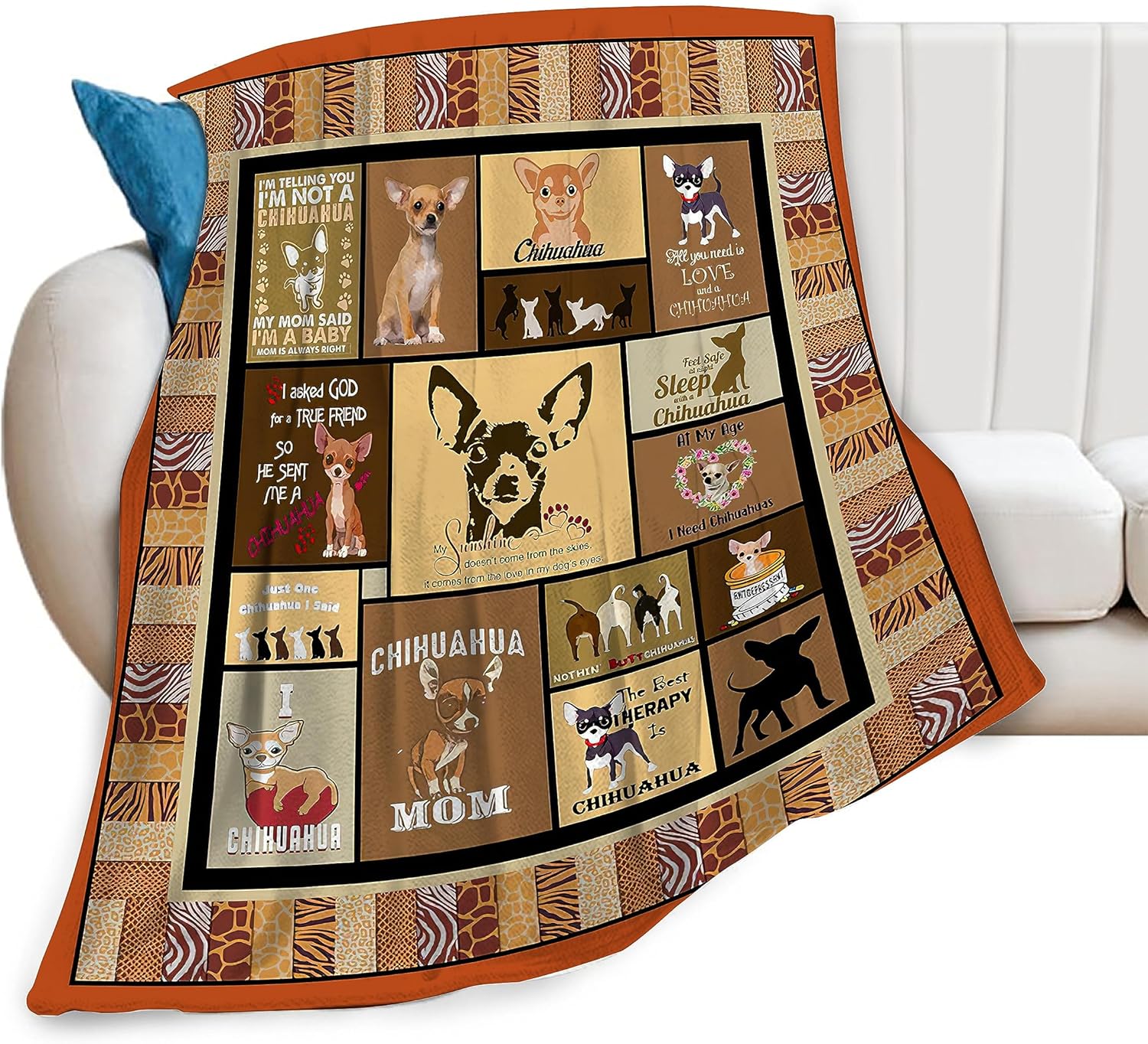 Cute Chihuahua Blanket Dog Fleece Throw Blanket Dog Gifts