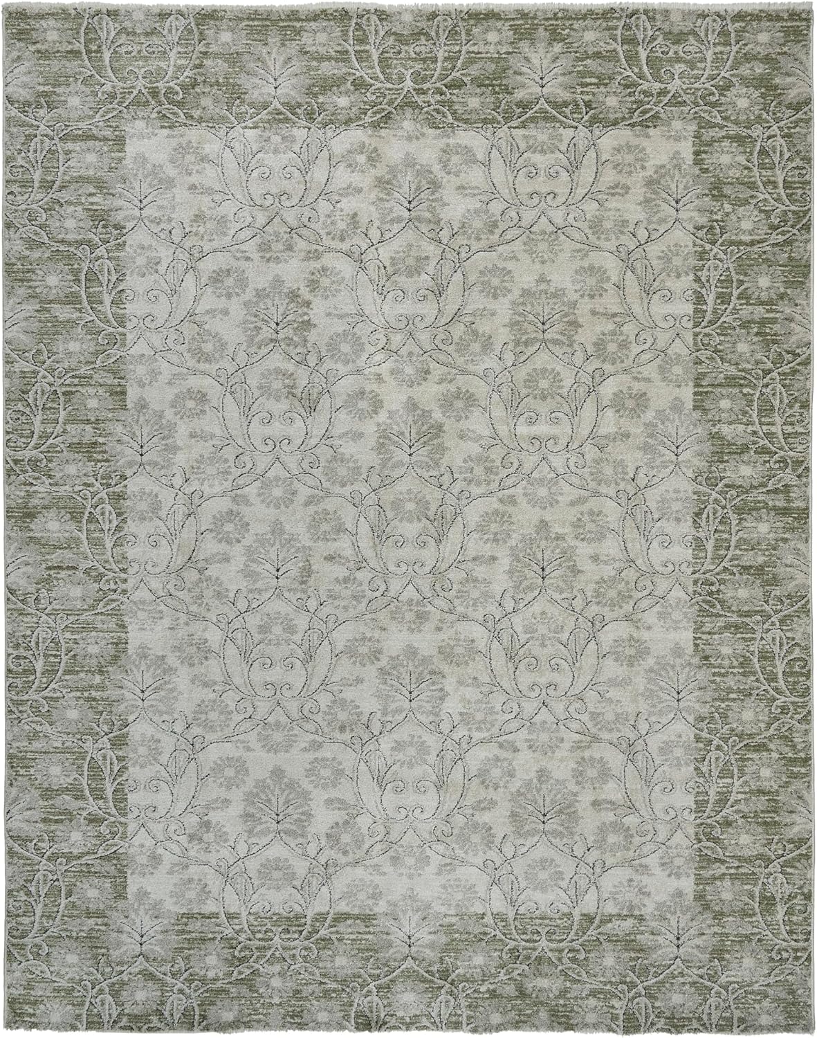 Gertmenian Heritage Botanica Area Rug - 8x10 Large, Traditional, Soft, Durable, Easy Cleaning & Ideal for High Traffic Areas in Living Room, Bedroom, Entryway - Hammel Green, 23200