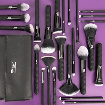 MODA Pro 13pc Makeup Brush Set with Travel Case & Wrap, Professional Full Face & Eye Vegan Brushes for Foundation, Powder, Blending, Contour & Eyeshadow, Soft Synthetic Kit