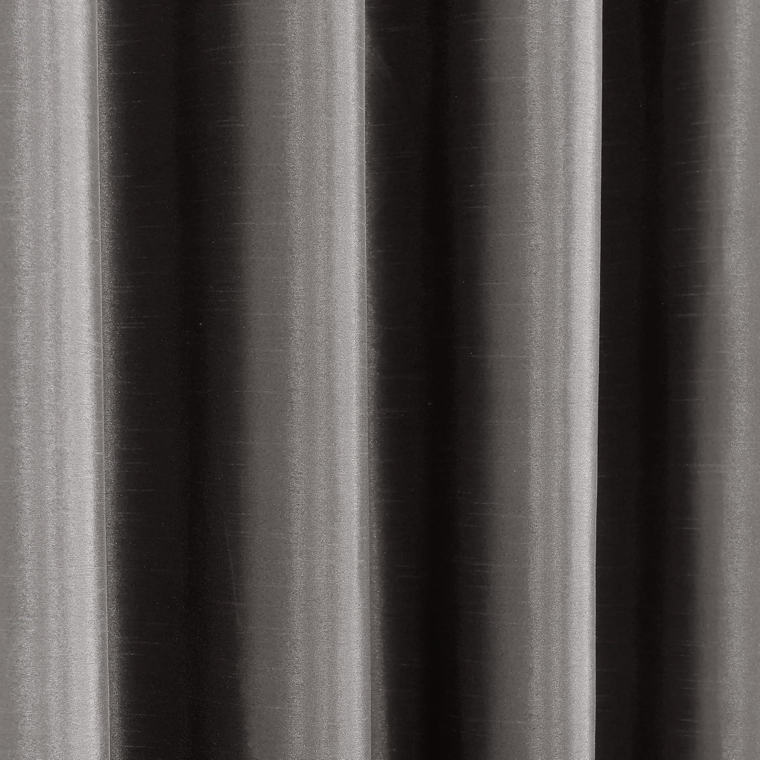 Lush Decor Insulated Grommet 100% Blackout Faux Silk Window Curtain Panel (Single Panel), 84" L x 52" W, Dark Gray