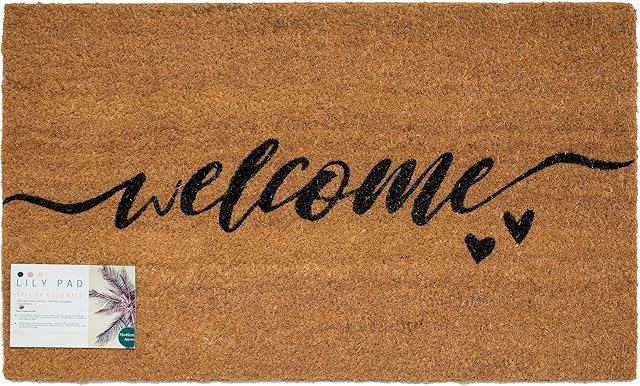 LPDoormats - heavy duty door mat - large coir doormat - large brown doormat size 75cm x 45cm - indoor door mat - outdoor sheltered use welcome mat - front door mats (Welcome)