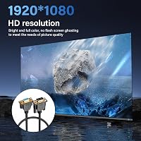 PNGKNYOCN VGA Hosszabbító Kábel 0,5m - 1080P Full HD Aranyozott Csatlakozók - Monitor, Projektor, TV, Laptop Összekötő - Fekete 4