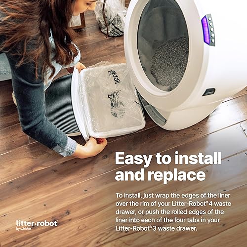 Miniatura 9 de Whisker - Bolsas para cajones de basura Litter-Robot, paquete de 100 bolsas para caja de arena, ajuste personalizado para Litter-Robot, capacidad de