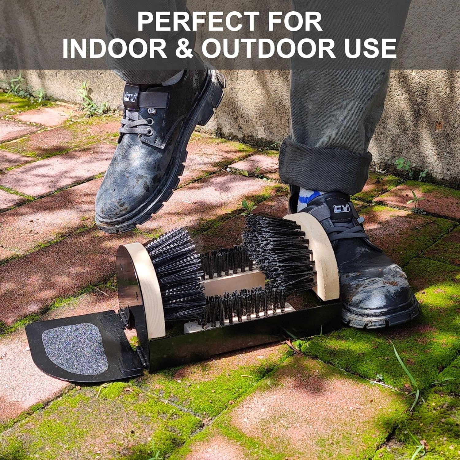 Earl Diamond Boot Scrubber - Outdoor Shoe Scraper Cleaner Brush - Heavy Duty Durable Shoe Cleaning Brush (with Pedal)