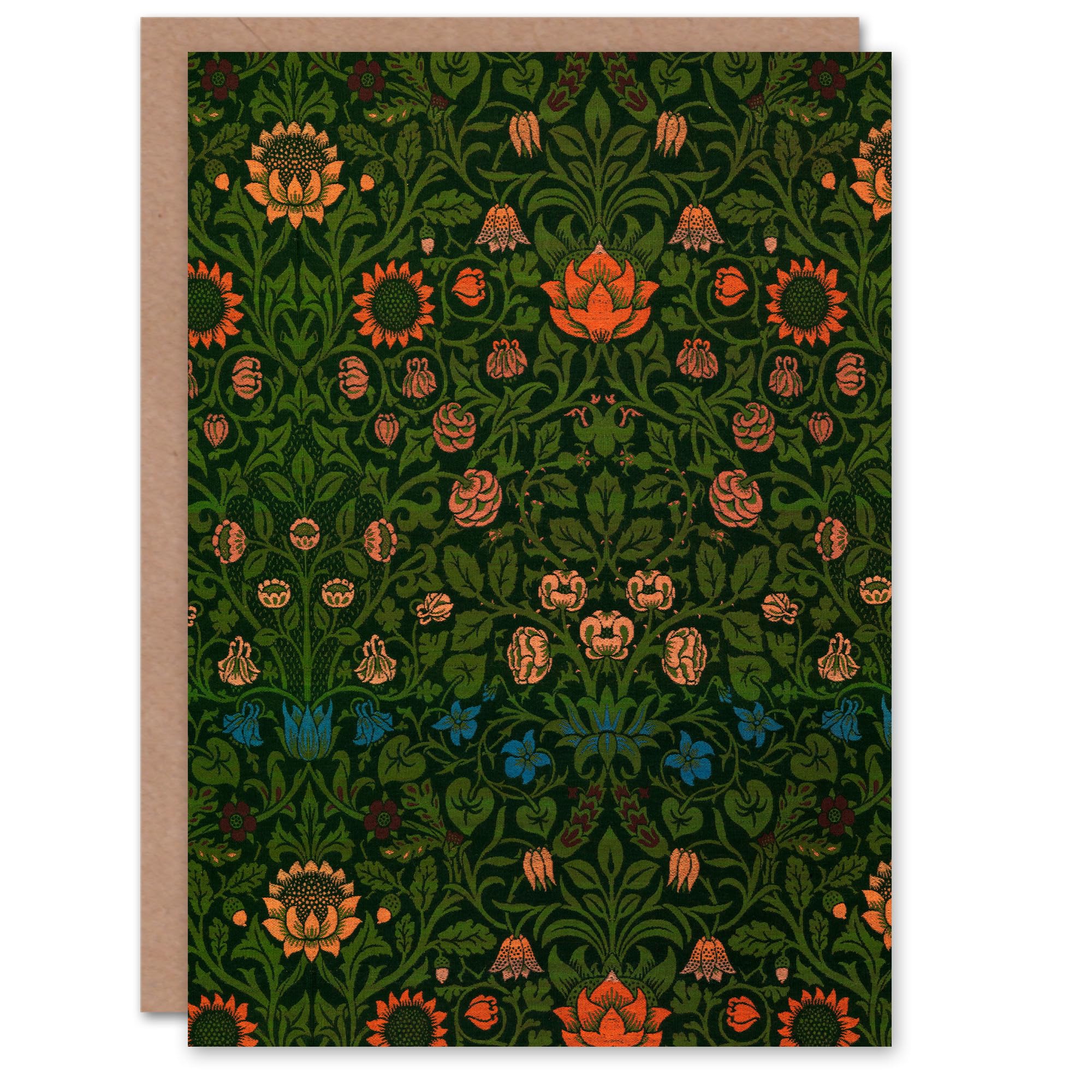 Artery8 William Morris Art Card Violet and Columbine Floral Pattern