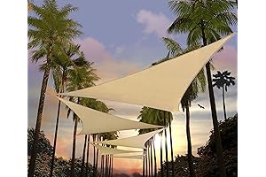 Amgo Triangular Waterproof Heavy Duty 95% UV Blockage Triangle Sun Shade Sail