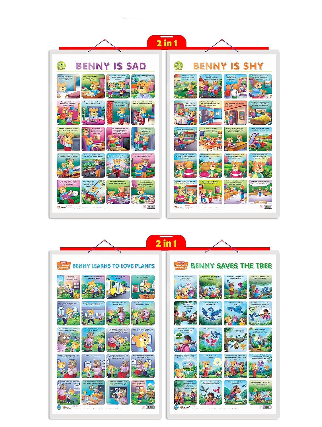 Combo of 2 2 IN 1 BENNY IS SAD AND BENNY IS SHY and a2 IN 1 BENNY