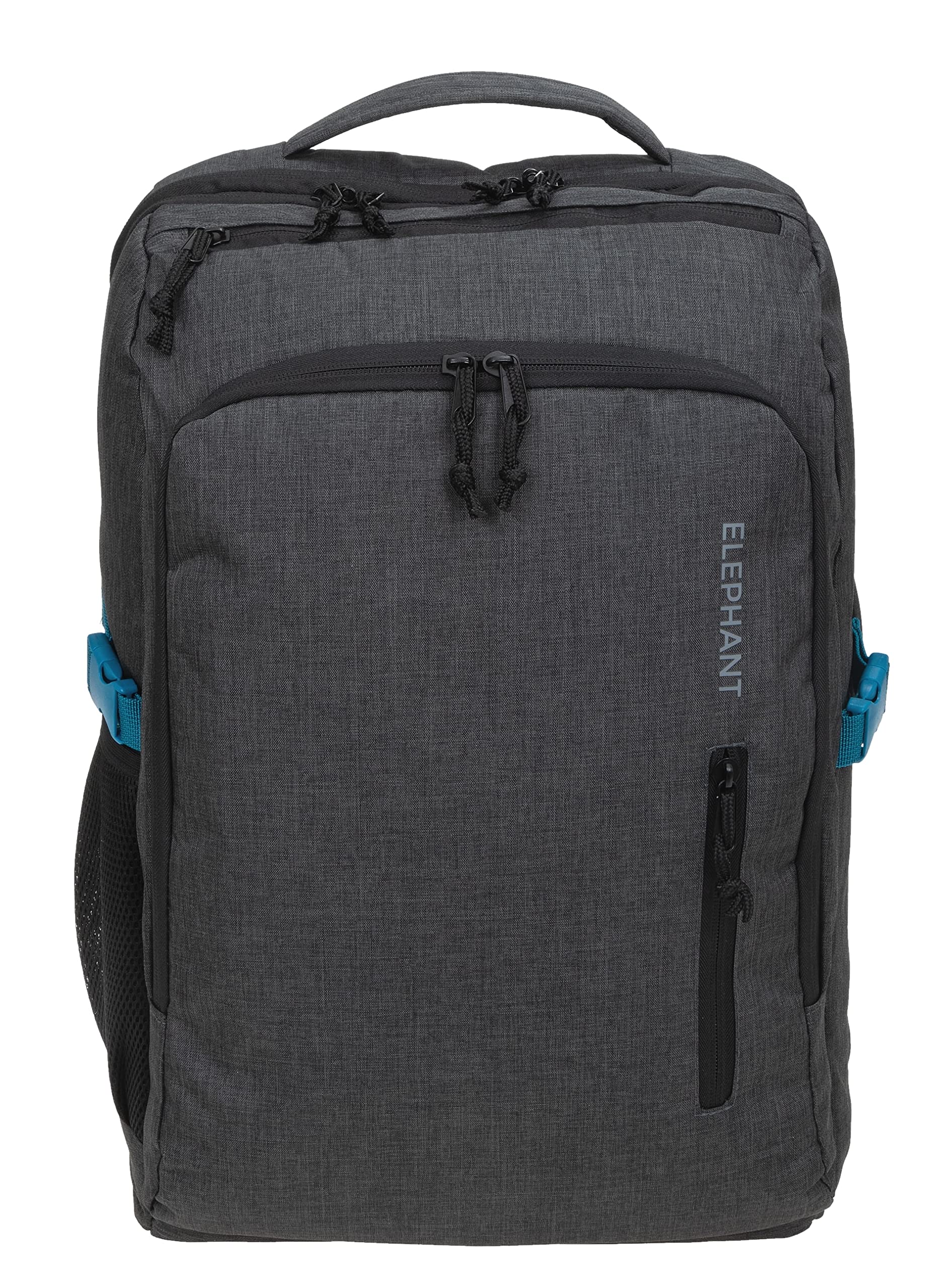 Elephant Rucksack Handgepäck Reise Fly 45 L Laptop Fach 12900 Dunkelgrau | Legends XL Flugzeug Bus Reiserucksack Tasche Laptop Fach Anti-Theft Tasche Dunkelgrau Schwarz