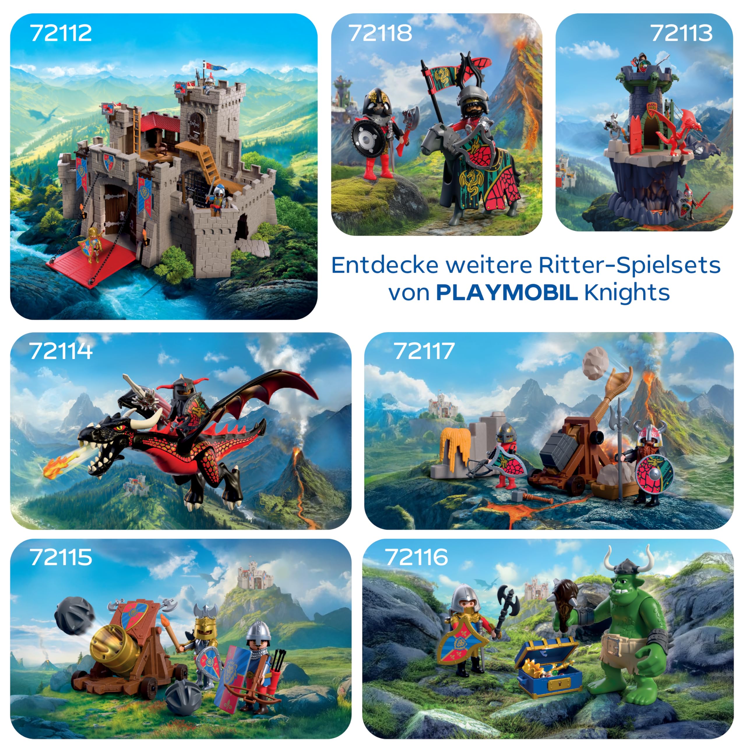 PLAYMOBIL | Knights | Troll mit Löwenritterschatz | Troll-Figur mit beweglicher Keule und Schatztruhe | Ritter Spielzeug für Kinder ab 4 Jahren | 72116