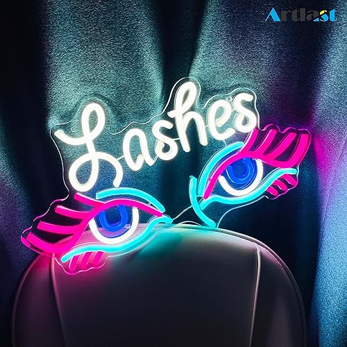 Miniatura 5 de Artlast Letrero de neón con pestañas de luz de neón LED para negocios, letrero de neón para salón de belleza, decoración de pared, extensión de
