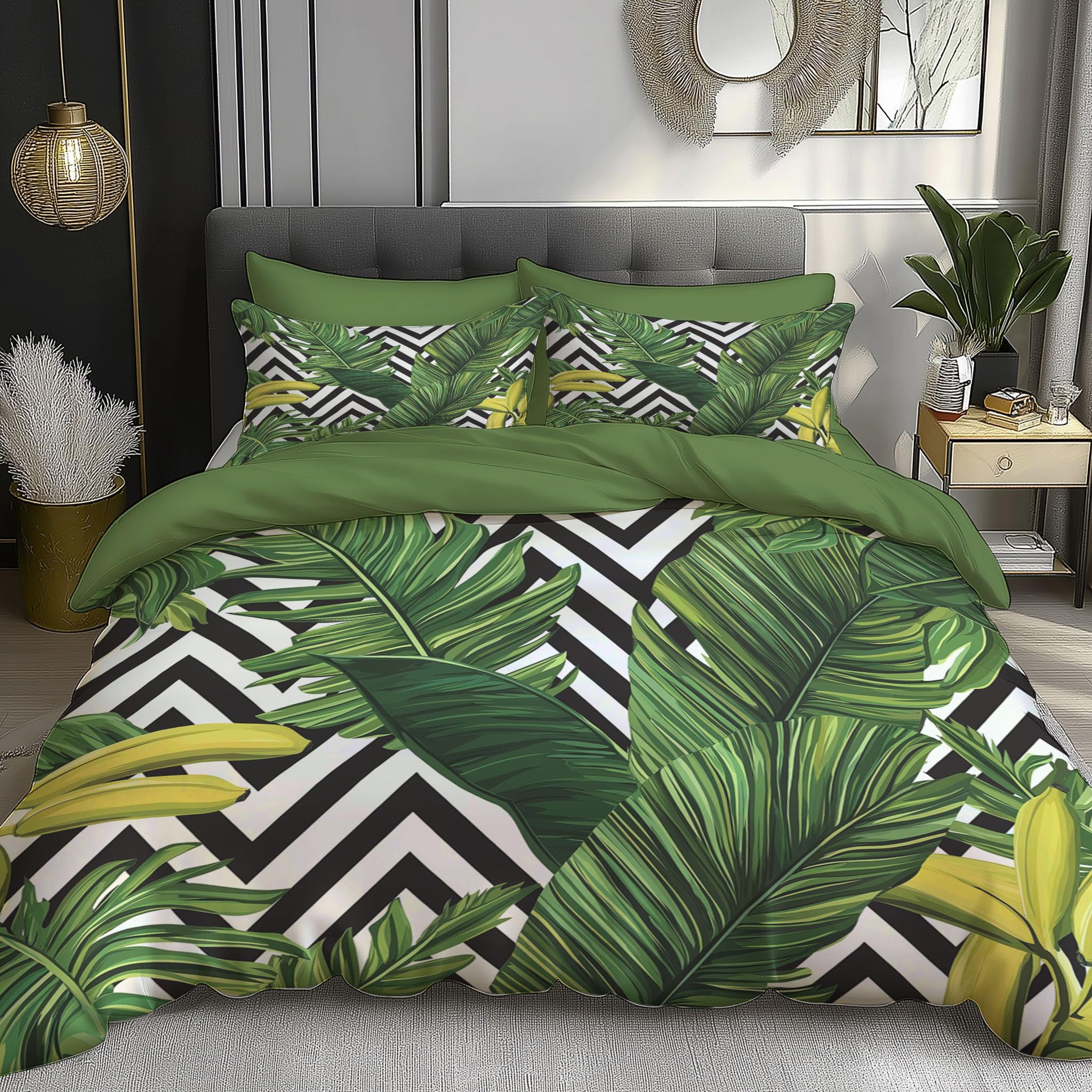 Parure de lit réversible adulte 200x200cm avec fermeture éclair pratique