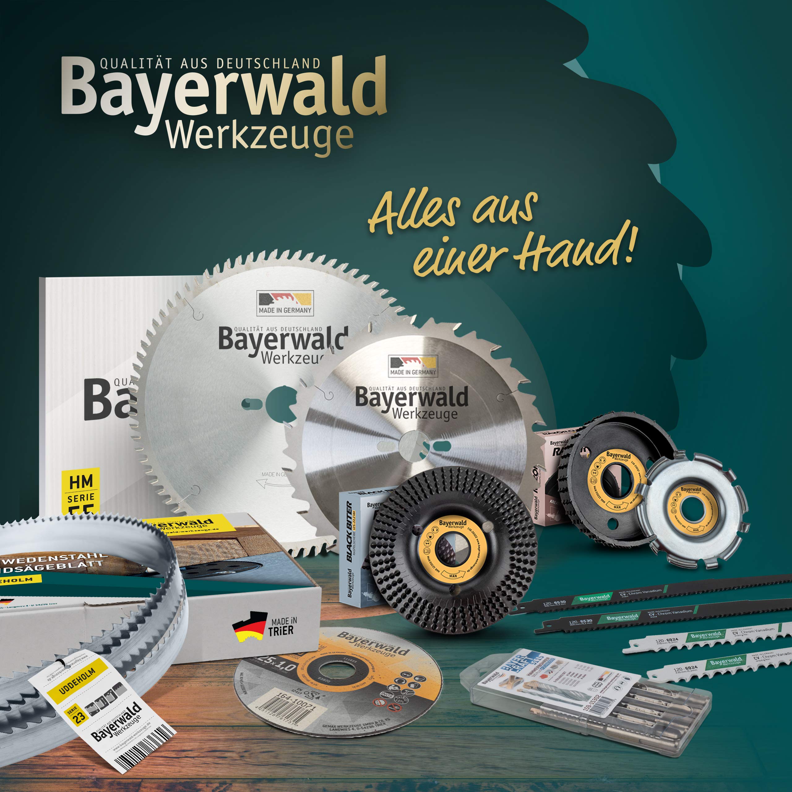 Lame de scie à ruban Bayerwald Uddeholm à dents trempées - 4080 x 25 x 0.6 x 8 / pour toutes les essences de bois courantes/bande de scie adaptée à Holzmann HBS 610 et bien d'autres.