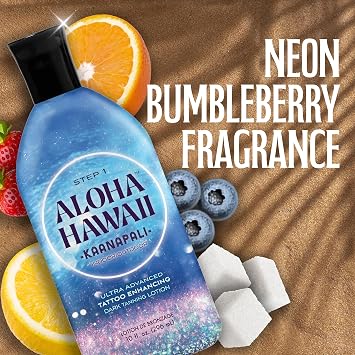 Aloha Hawaii Kaanapali Tanning Lotion, Step 1, Ultra Advanced Dark Pre-Tan Primer for Indoor/Outdoor Tanning with Pineapple & Coconut Hydration, 10 Fl Oz
