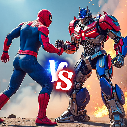 Spider Rope Hero Flying Fighter Vs US Open World Robot Car Transformers