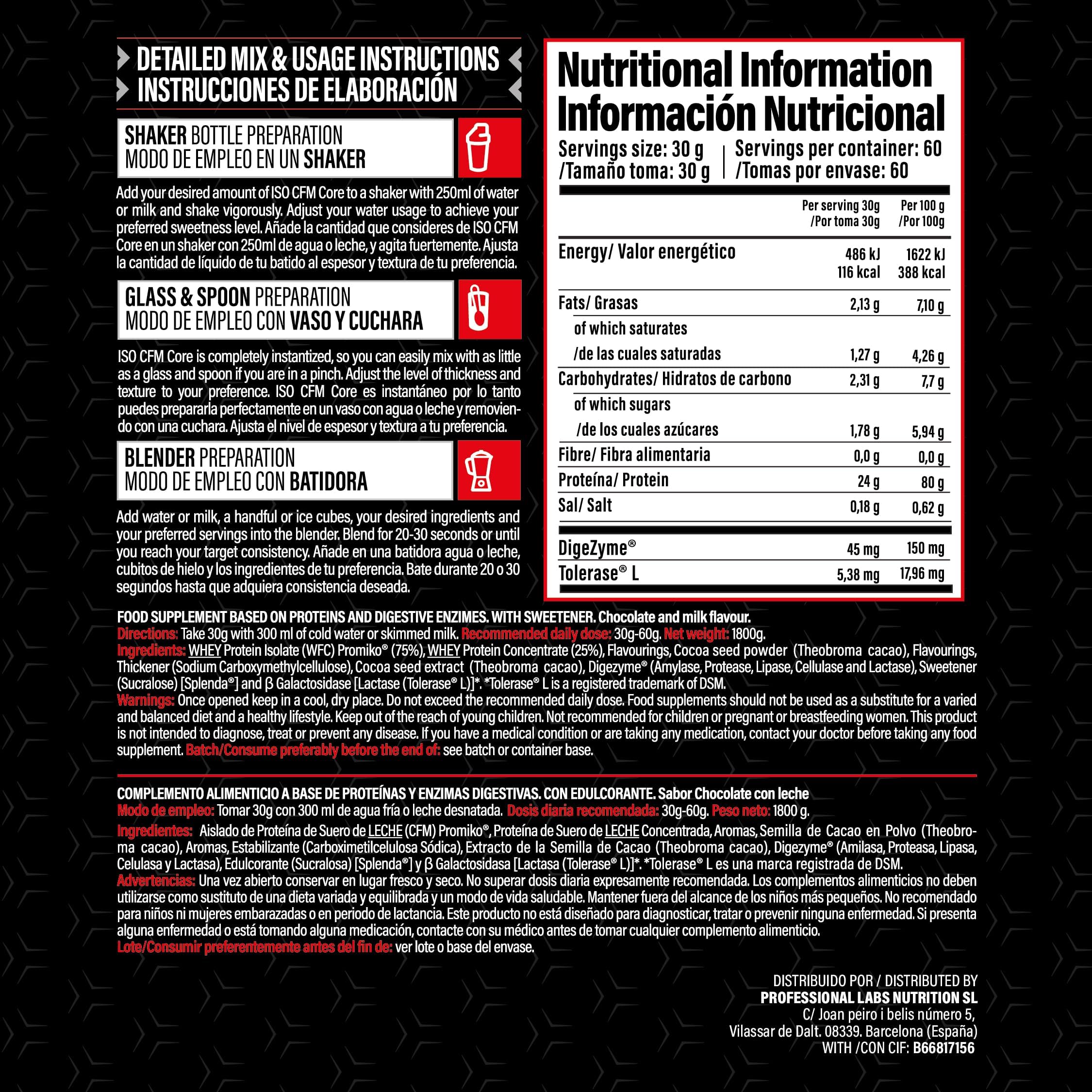 ProCell Proteína Isolada De Suero 100% Pura (1,8 kg, Black Cookies) Proteina en Polvo De fácil Digestión Aumento y Recuperación muscular Bajo en Hidratos y Grasas Añadido de aminoácidos