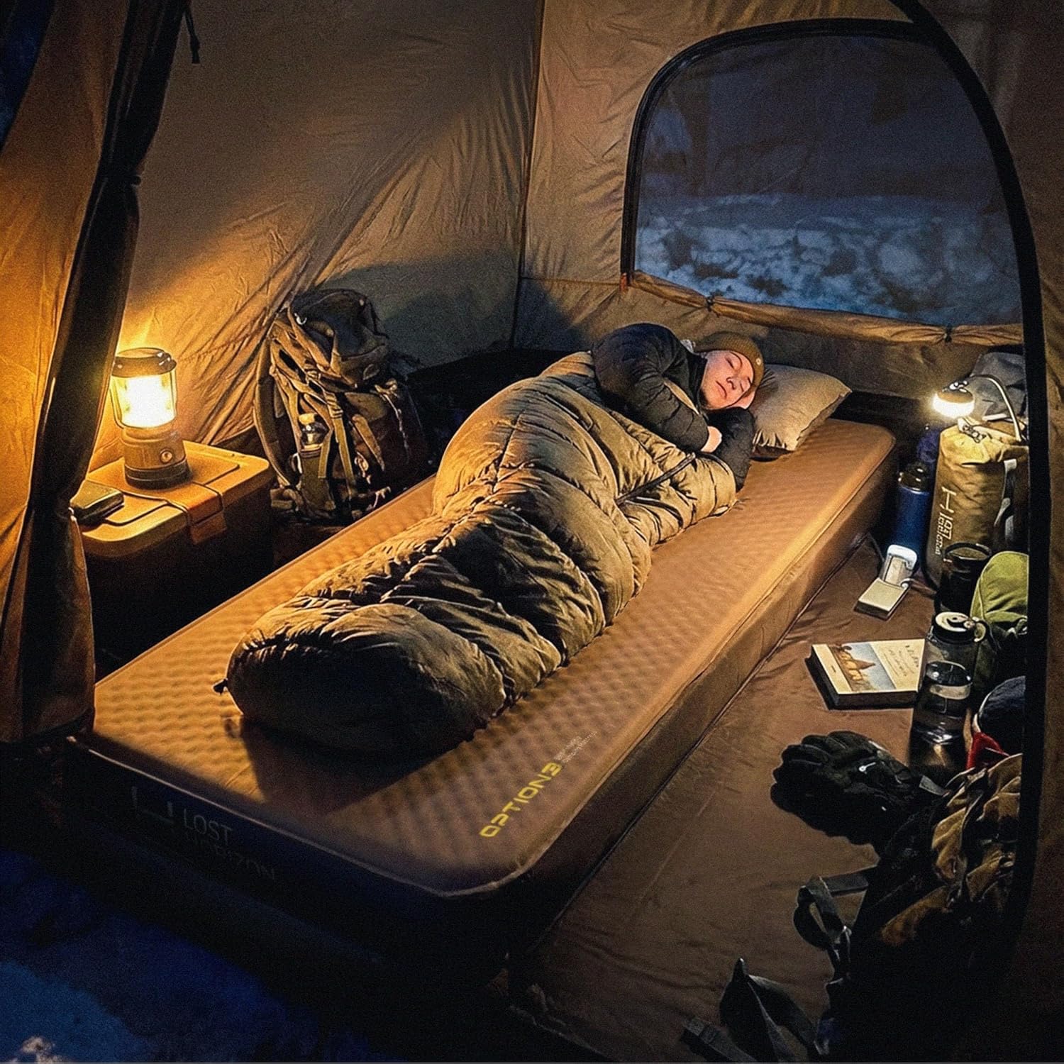 LOSTHORIZON Air & Foam Camping Mattress, Self-Inflating Sleeping Pad, 4.5" Thick, with Pump Sack, Single - Image 4