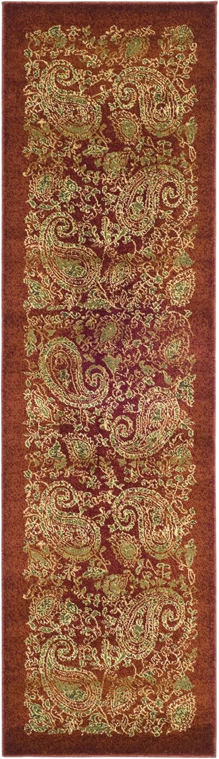 SAFAVIEH Lyndhurst Collection Runner Rug - 2'3" x 8', Red & Multi, Traditional Paisley Design, Non-Shedding & Easy Care, Ideal for High Traffic Areas in Living Room, Bedroom (LNH224B)