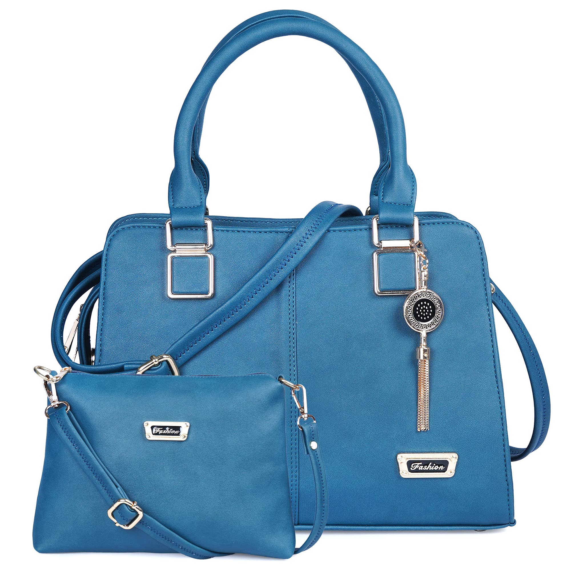 Fiesto Fashion PU Leather Latest Trendy Fashion Ladies Handbag With Sling Bag Combo 2pcs Purse Set (Blue) (B09C8SKF4B) Amazon Price History, Amazon Price Tracker