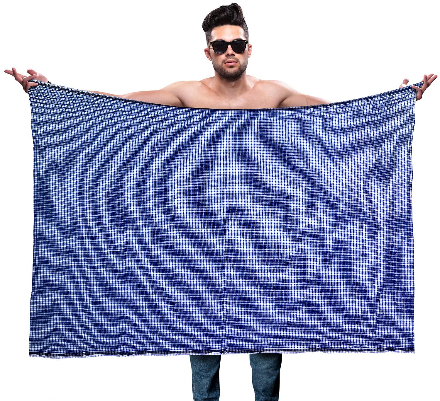 Mayaka786 Lungi Sarong para Hombre de 100% Algodón Peinado | Estiloso y Cómodo | Tejido Transpirable | Ideal para Vacaciones, Playa y Relax