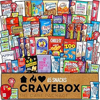 CRAVEBOX Snacks Variety Pack for Adults (65 Count) Easter Candy Cookies Chips Care Package - Gifts for Men Birthday Boys Guys Girls Women - Snack Box for Kids