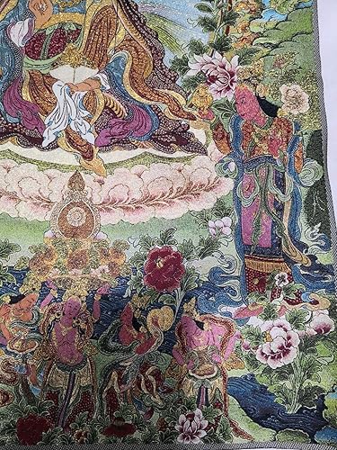 Miniatura 5 de Fengshui - Tapiz de seda para colgar en la pared, diseño tibetano Thangka, budismo principal Padmasambhava, Tangka, yoga, budista, arte de pared,