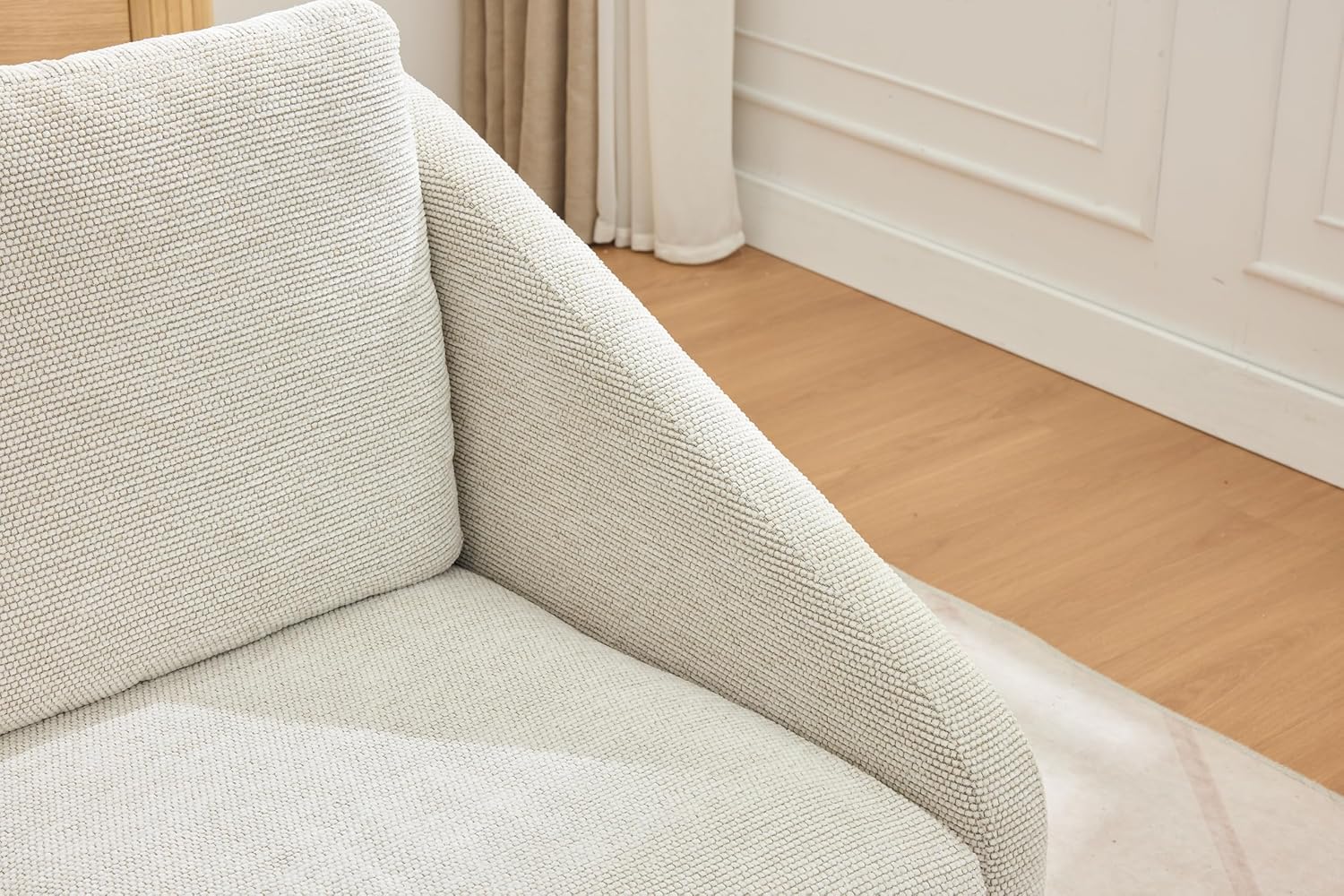 28.9" Elegant Chenille Reading Chair, Chic Upholstered Ergonomic Armchair, Practical Ultra-Comfy Chairs with Thick Cozy Cushions & Wooden Frame & Isolation Foot Nail for Living Room Study Club, Beige