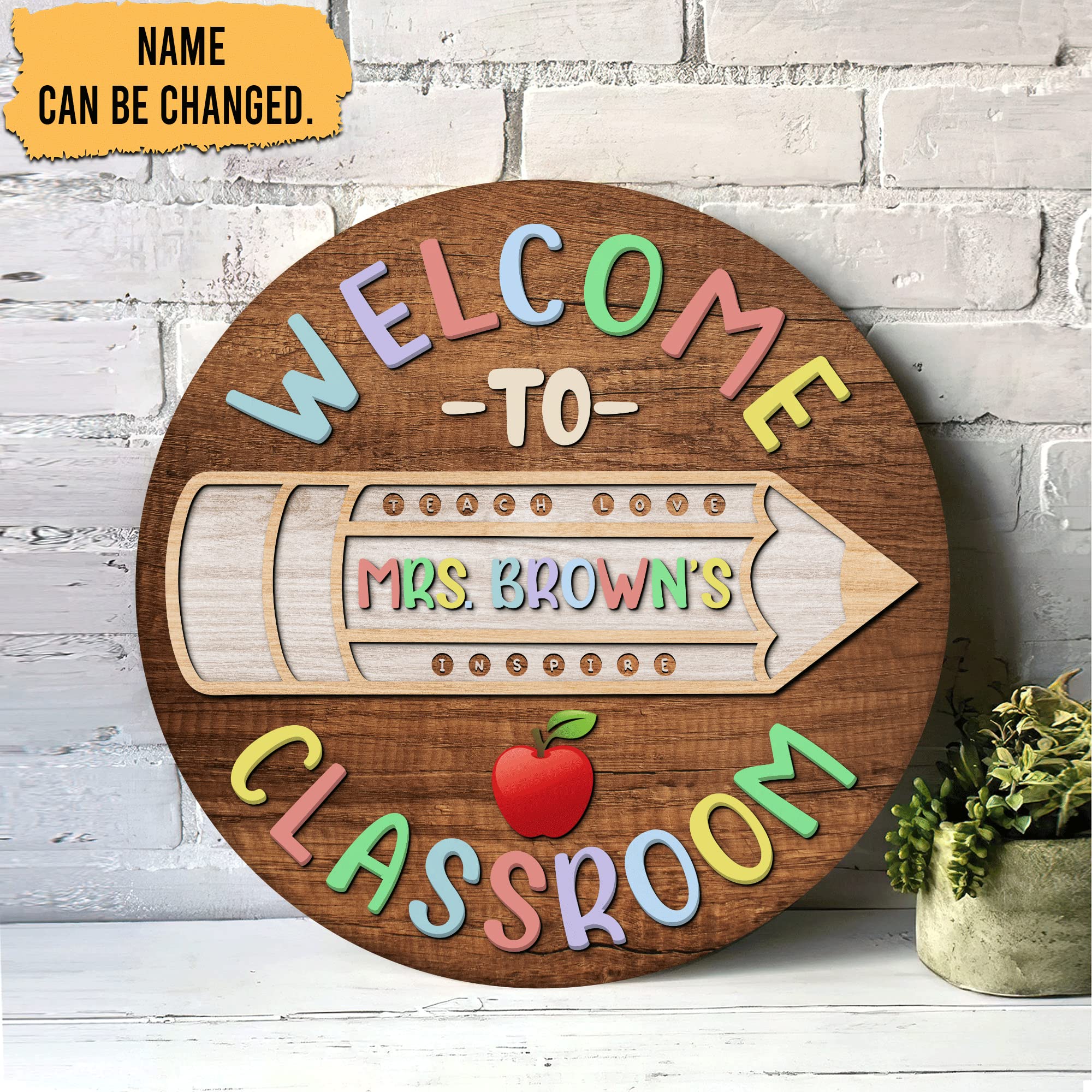 Hyturtle Personalized Teacher Signs for Classroom,Teacher Door Signs,Teacher Name Sign for Classroom Door,Back to School Welcome Door Sign Decorations for Teachers Elementary Preschool 8”12”18” inches