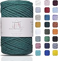 Vista 125 de Makromecity, Cordón de macramé de un solo hilo de 3 mm x 100 yardas (300 pies) Hilo de algodón azul marino de 3 mm de un solo hilo para arte