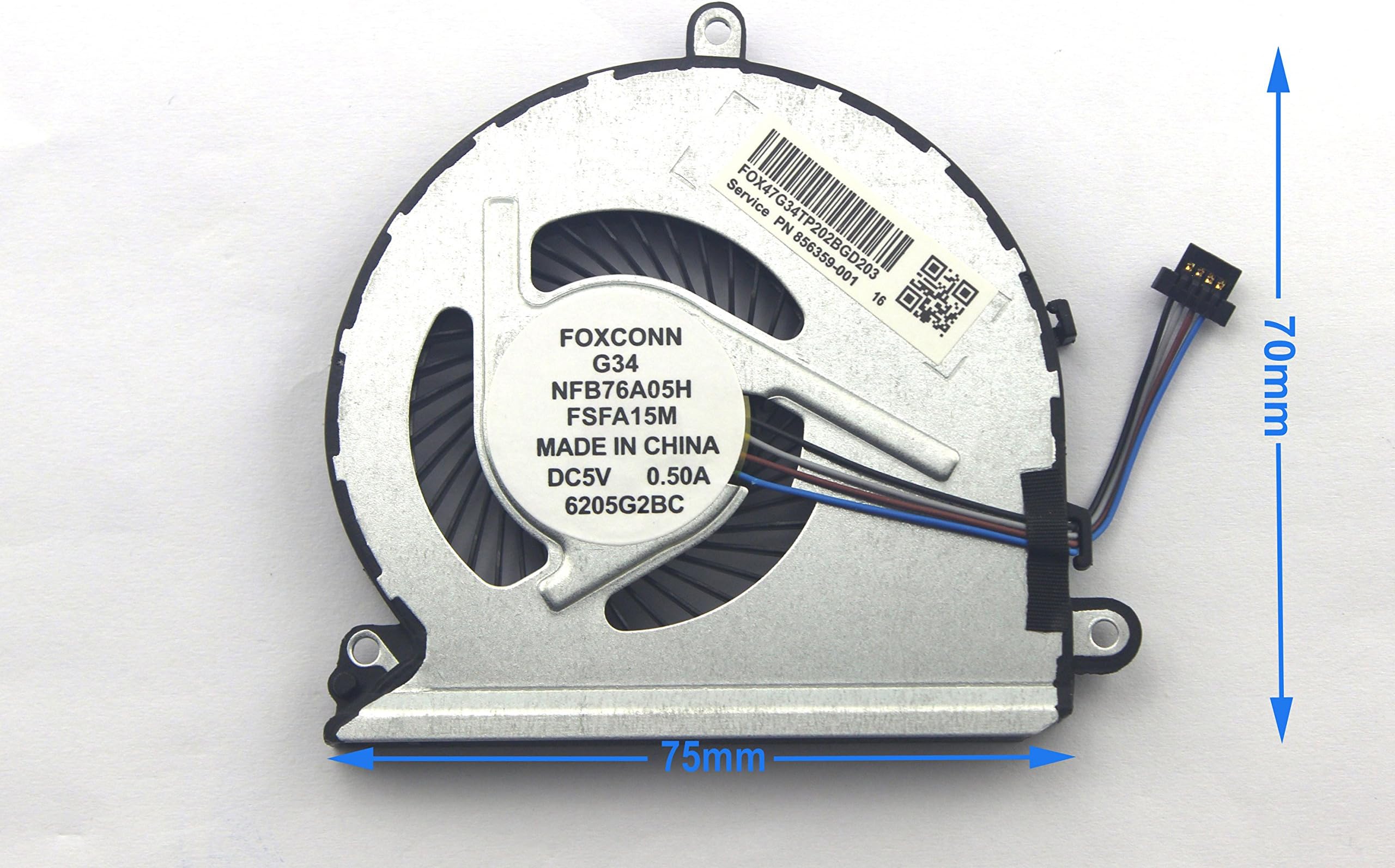 CHNASAWE Laptop Replacement CPU Cooling Fan Compatible with HP PN: 856359-001 859633-001 NFB76A05H-FSFA15M, 4 Pin
