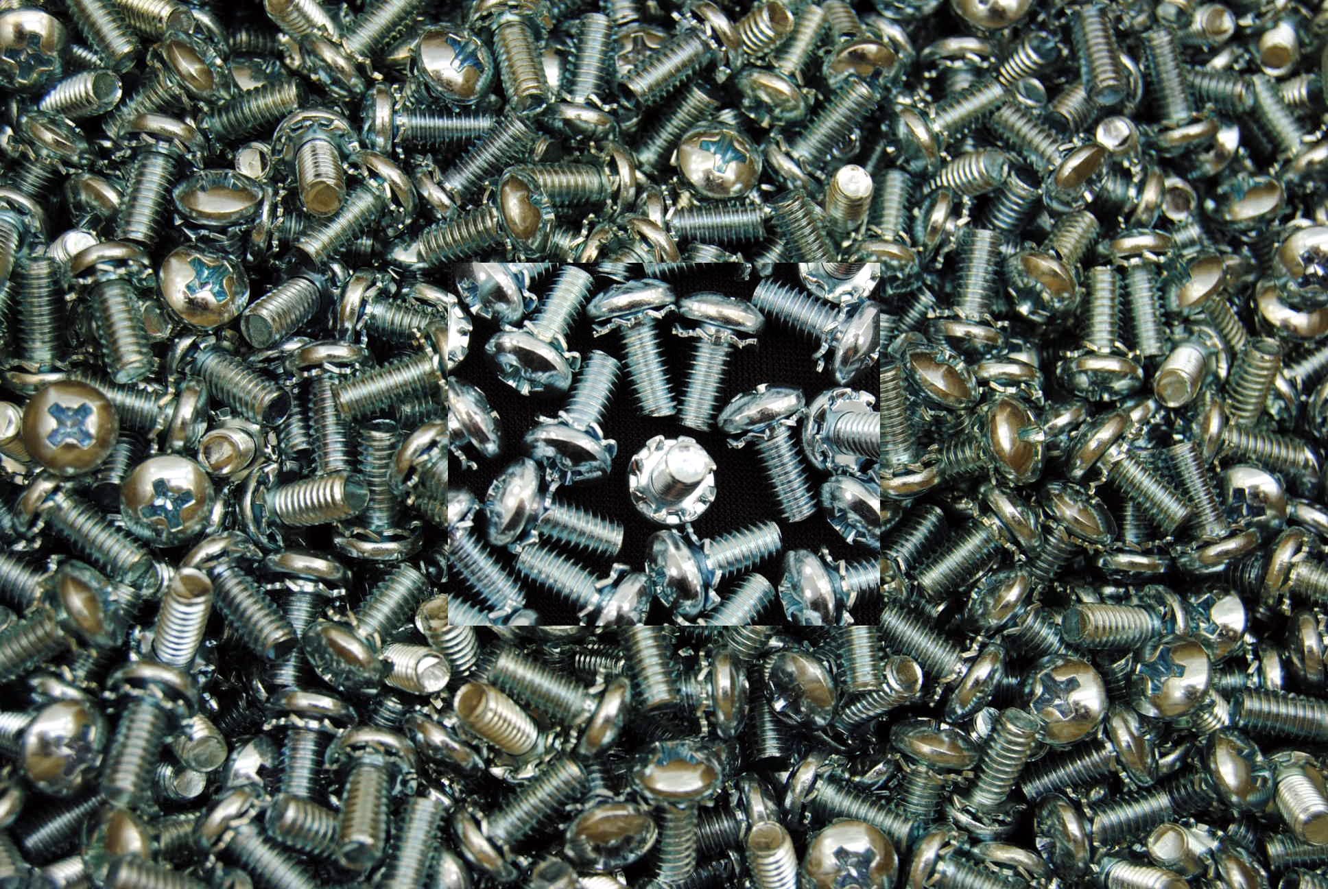 (1200) Phillips Pan Head SEMs 8-32 x 3/8 Machine Screw Captive Washer EXT