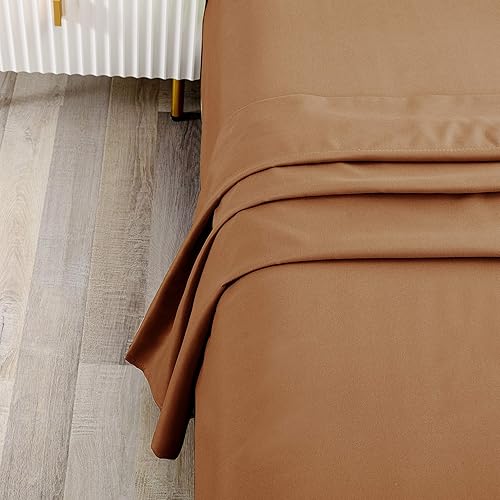 Miniatura 2 de Sfoothome Mocha Bedding - Sábana encimera de 2 piezas para colchón matrimonial, más suave que el algodón egipcio