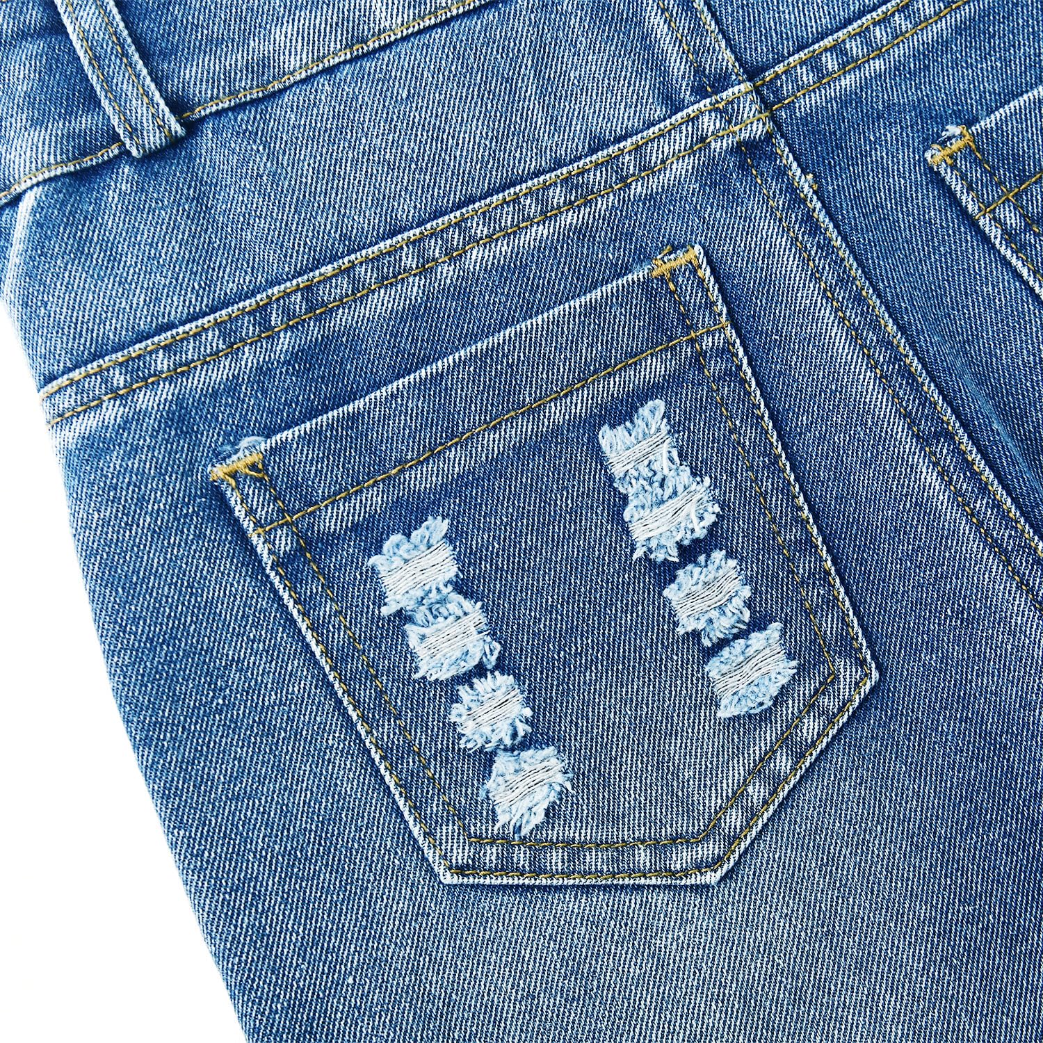 KIDSCOOL SPACE Baby & kleine Mädchen/Jungen Große Latztasche Stone Washed Zerrissene Denim-Latzhose