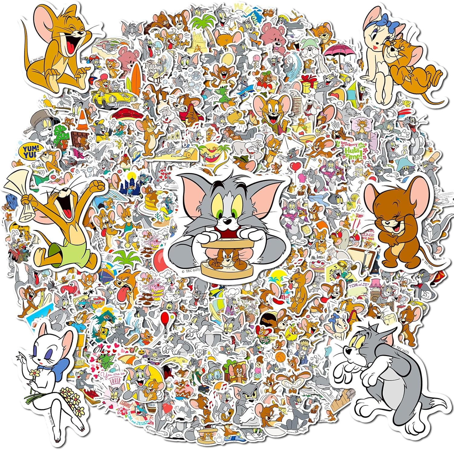 300PCS Officially Licensed Stickers,Waterproof Durable Vinyl Decals for Kids Crafts, Laptops, Scrapbooking (Classic Cartoon Design)